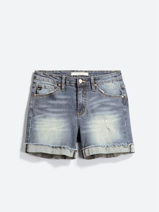 KanCan Pants - KanCan, Kloe Low Rise Frayed Hem Roll Cuff Denim Short